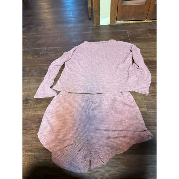 SHEIN Other - Pink Waffle Print Short Set